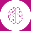 Icon eines Gehirns mit symbolischen Pluszeichen 